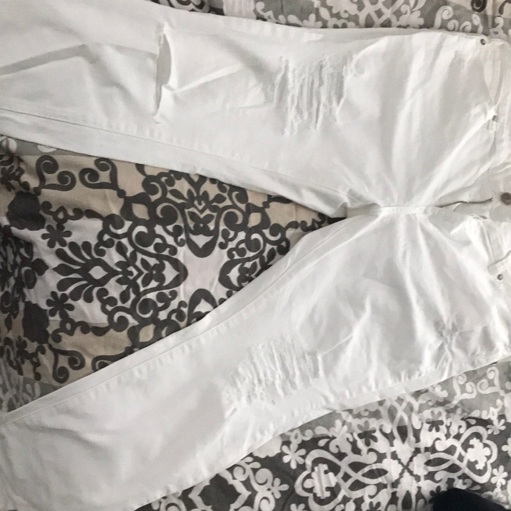 White ripped jeans